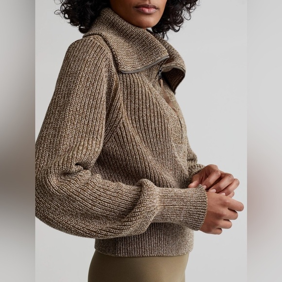 VARLEY NWT Mentone Half Zip Pullover in Dark Green Speckle 1X - Picture 3 of 12